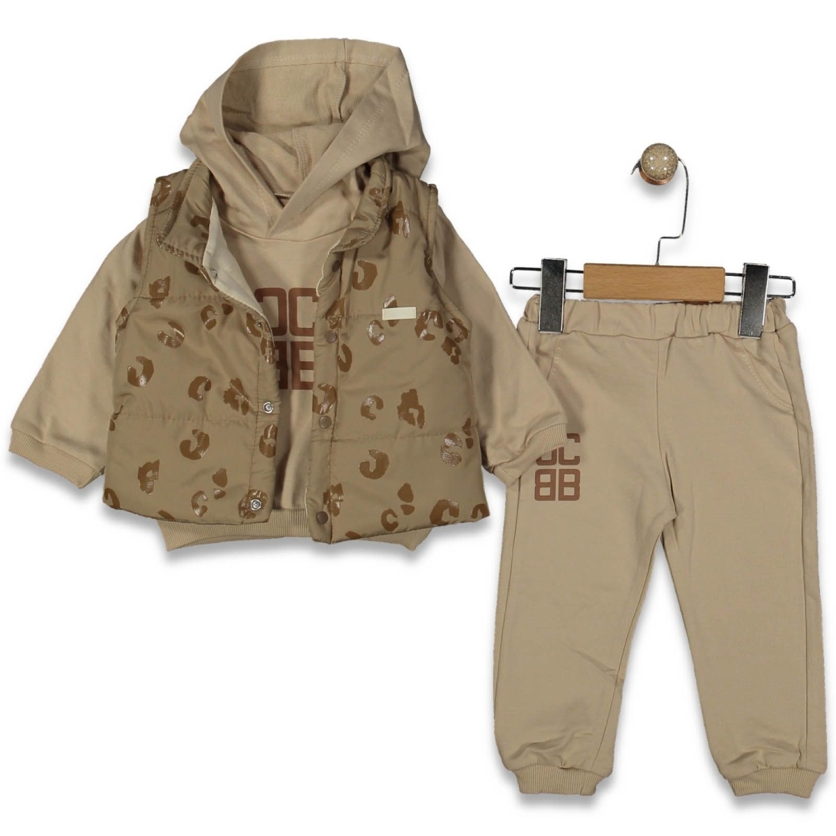 ERKEK 9/18 AY KABARTMA BASKILI YELEKLİ 3 LÜ TAKIM