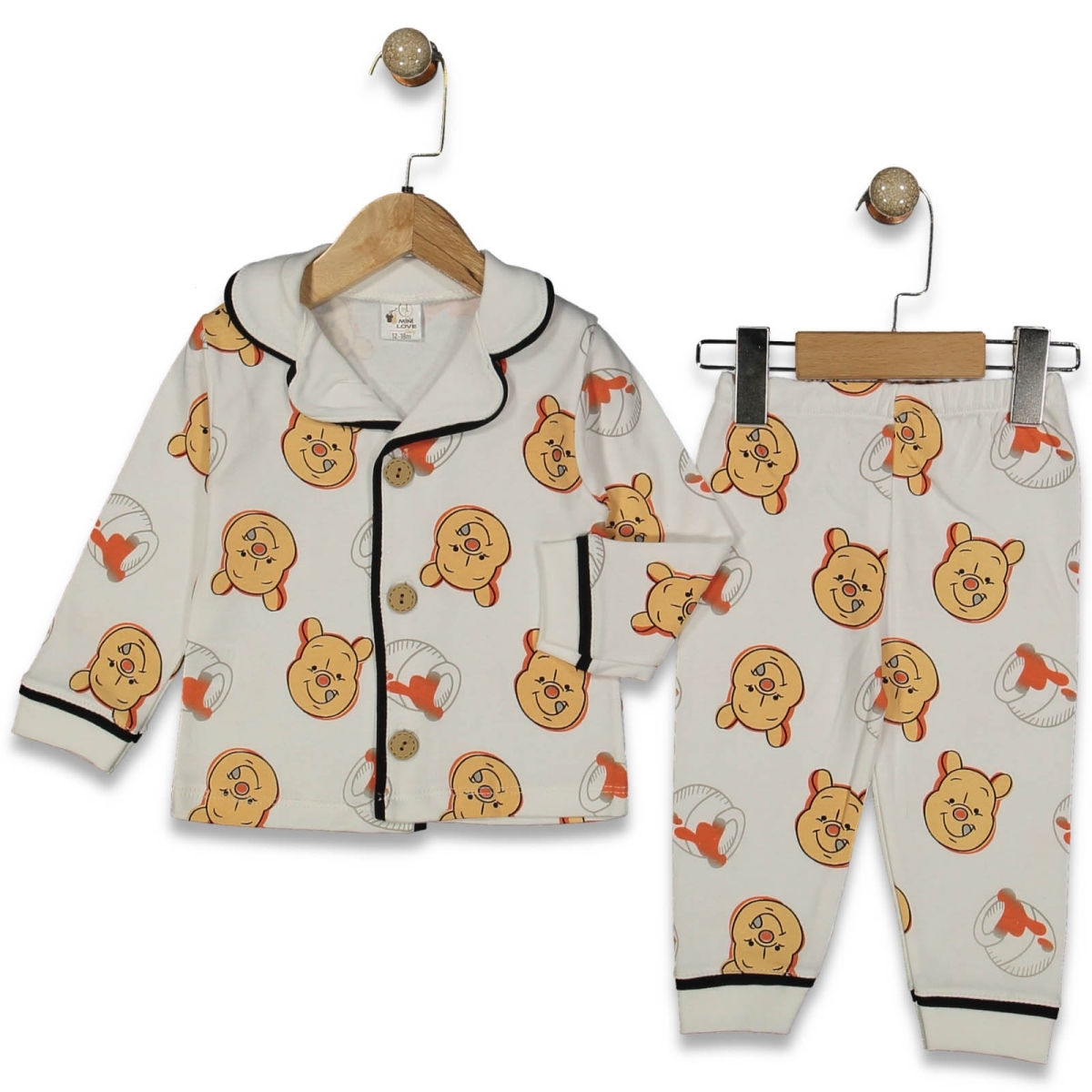 ERKEK 9/24 AY GÜLEN AYICIK BASKILI PİJAMA TAKIM