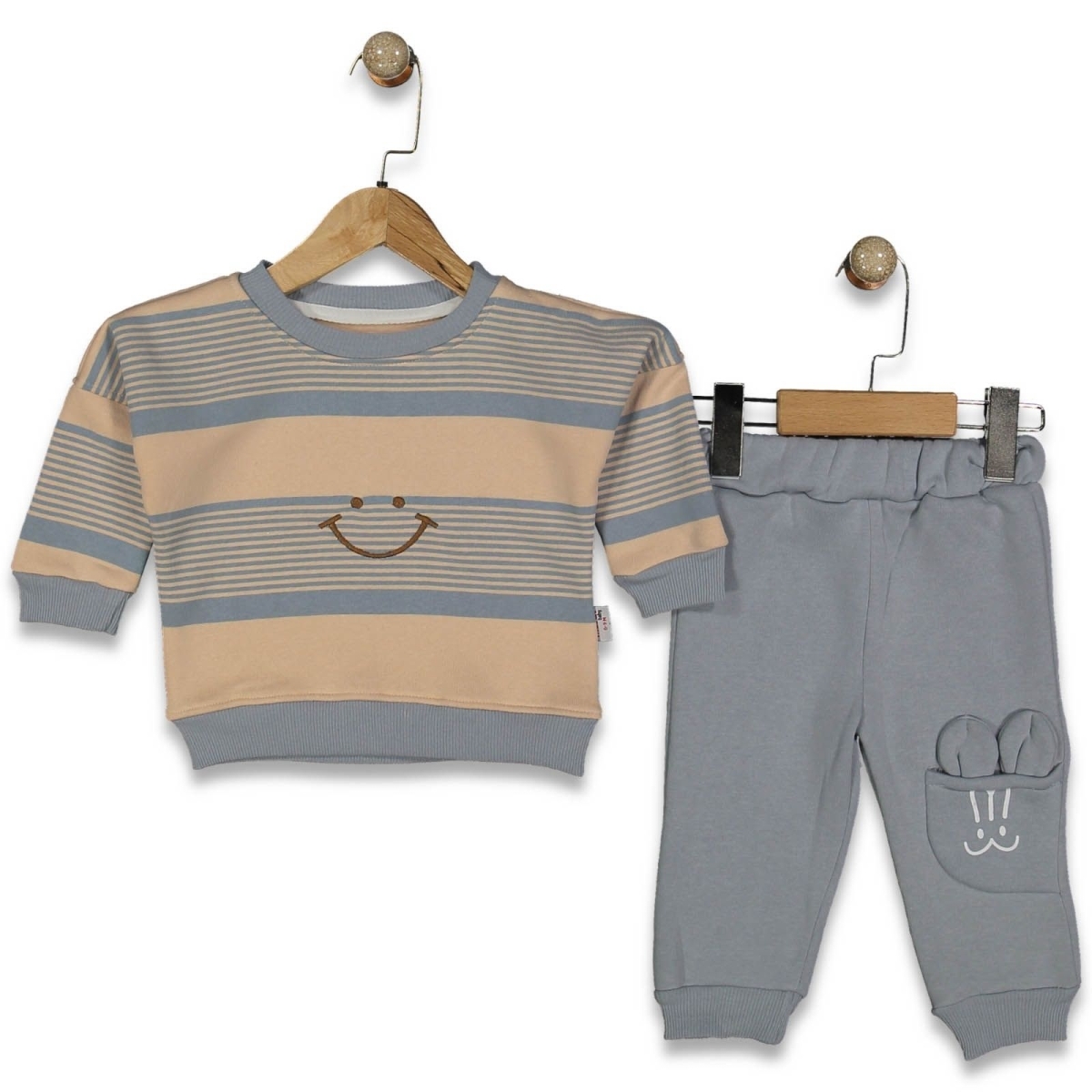 ERKEK 9/24 AY GÜLEN SURAT ÇİZGİLİ TAKIM