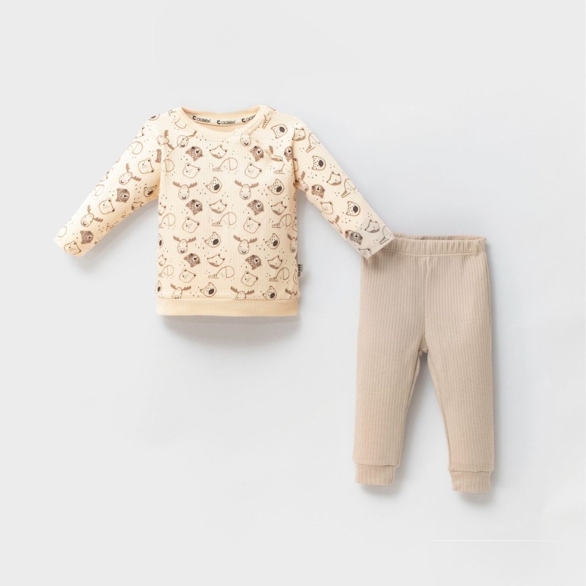 ERKEK 9/24 AY HAYVAN KARAKTERİ BASKILI TAKIM