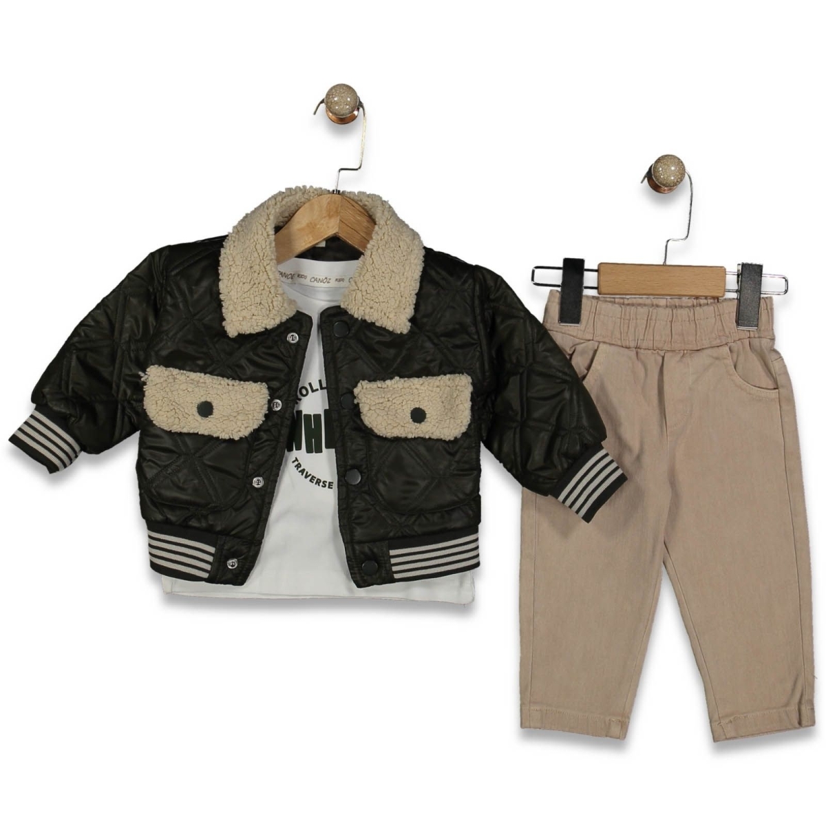 ERKEK 9/24 AY KÜRKLÜ CEPLİ MONTLU 3 LÜ TAKIM