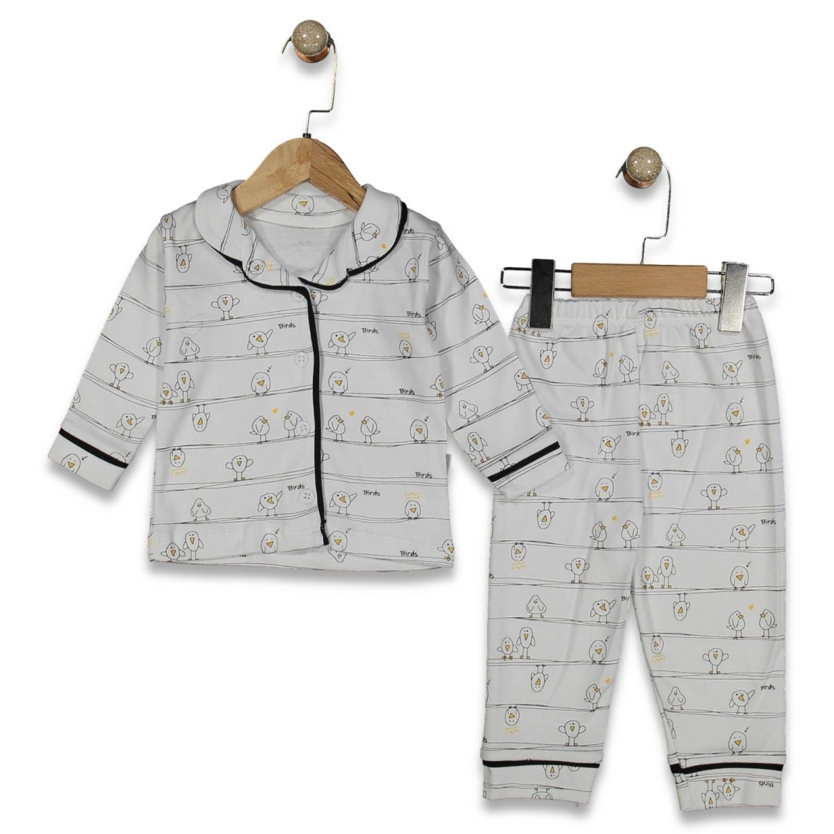 ERKEK 9/24 AY KUŞ BİRDS  BASKILI PJAMA TAKIM