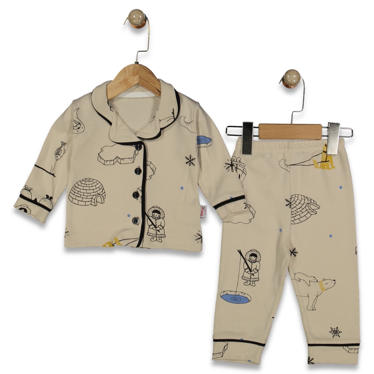 ERKEK 9/24 AY KUZEY KUTUP BASKILI PJAMA TAKIM