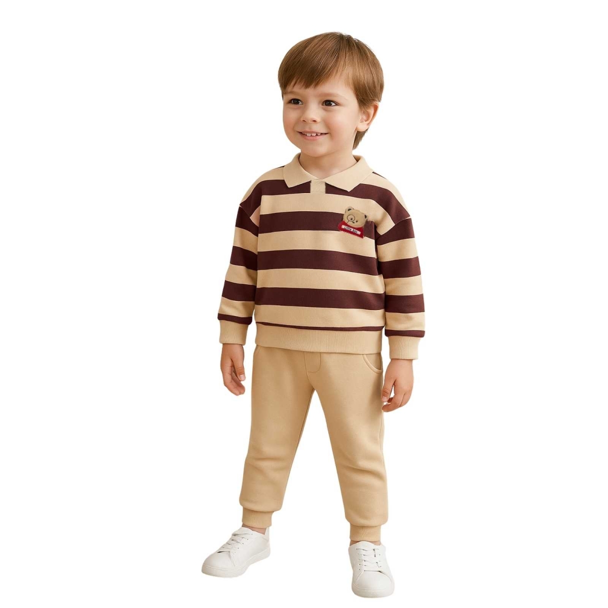 ERKEK 9/24 AY LİTTLE AYI ÖRME YAKALI İKİLİ TAKIM