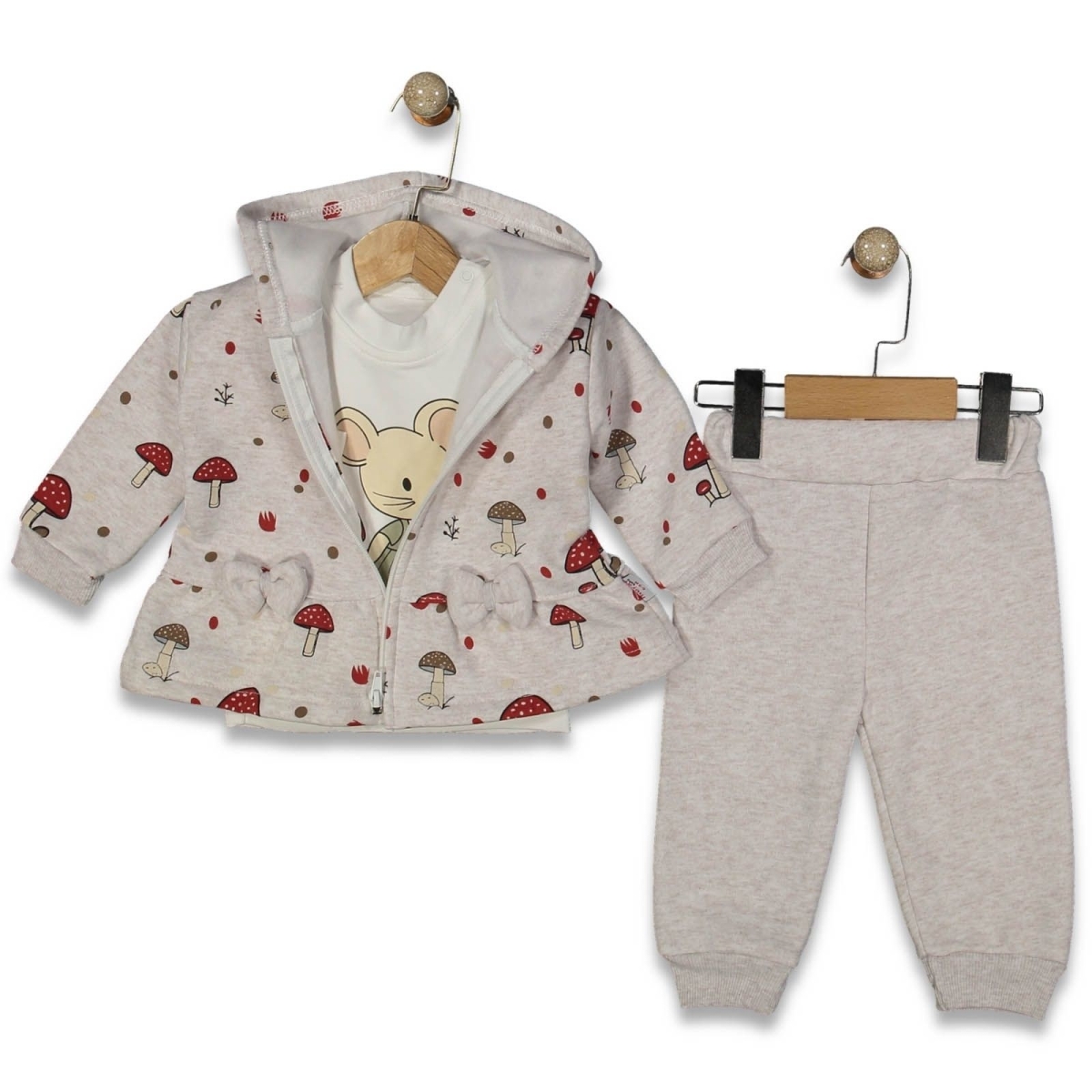 ERKEK 9/24 AY MANTAR NOKTA BASKILI 3 LÜ ŞARDONLU T