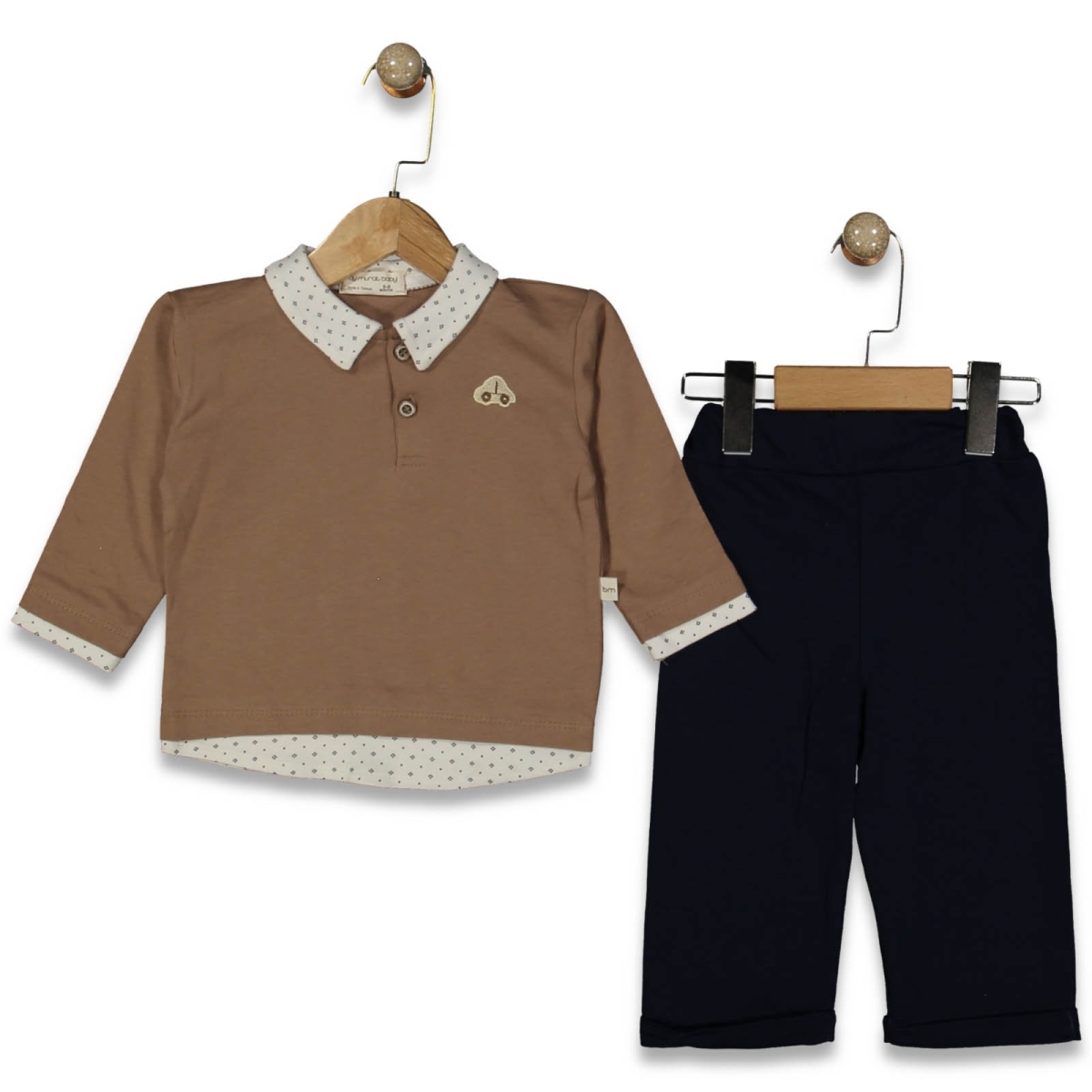 ERKEK 9/24 AY YAKA DESENLİ ARABA İŞLEMELİ 2 Lİ TAK