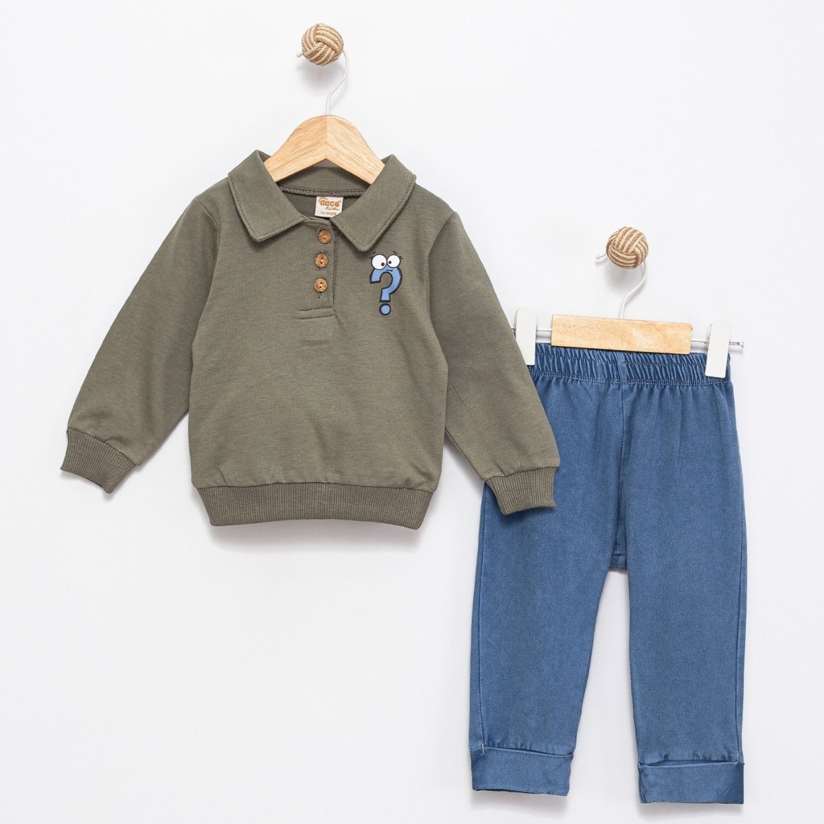 ERKEK 9/24 AY ? YAKALI DÜĞMELİ KOT TAKIM