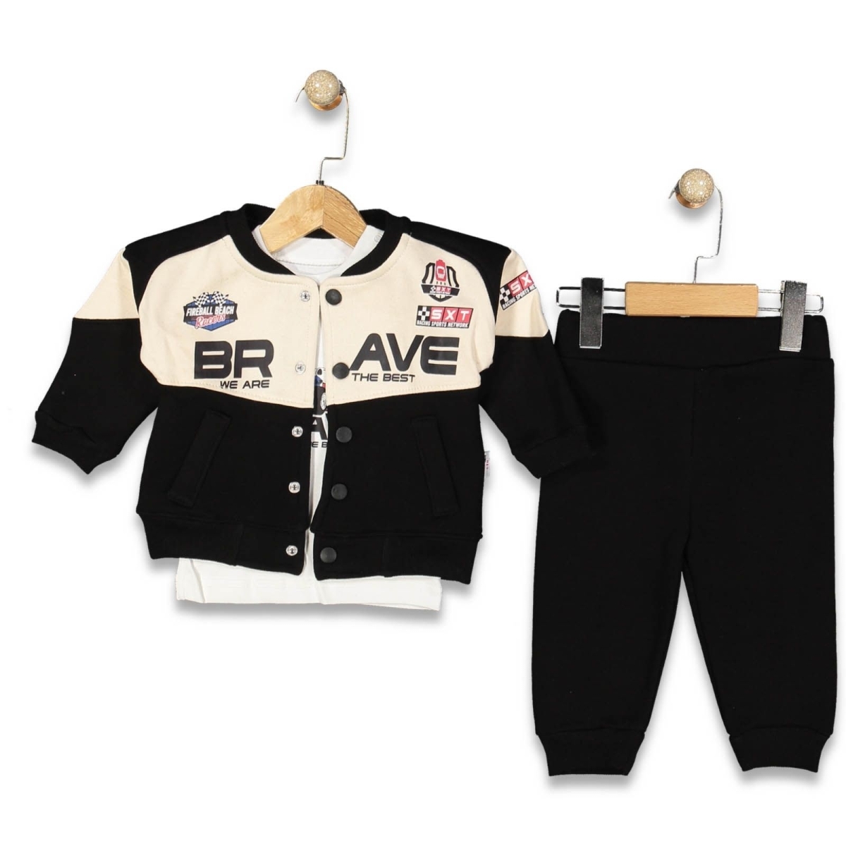 ERKEK 9/24 BRAVE BASKILI ÇITÇITLI  ŞARDONLU 3 LÜ T