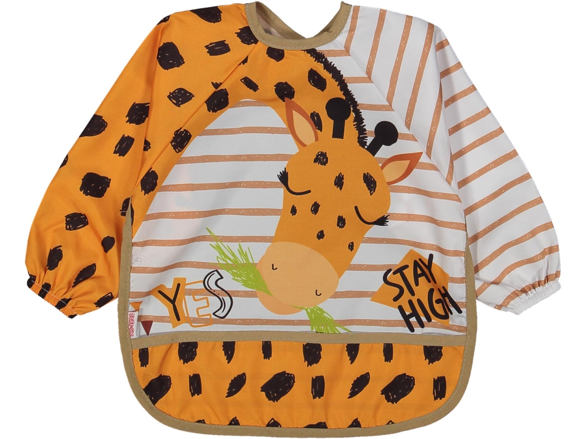 ERKEK KOLLU ZÜRAFA DESENLİ CEPLİ ÖNLÜK