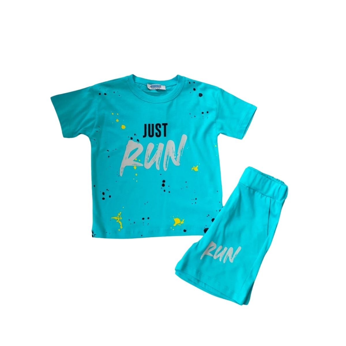 ERKEK VE KIZ ÇOCUK BASKILI ŞORTLU TAKIM