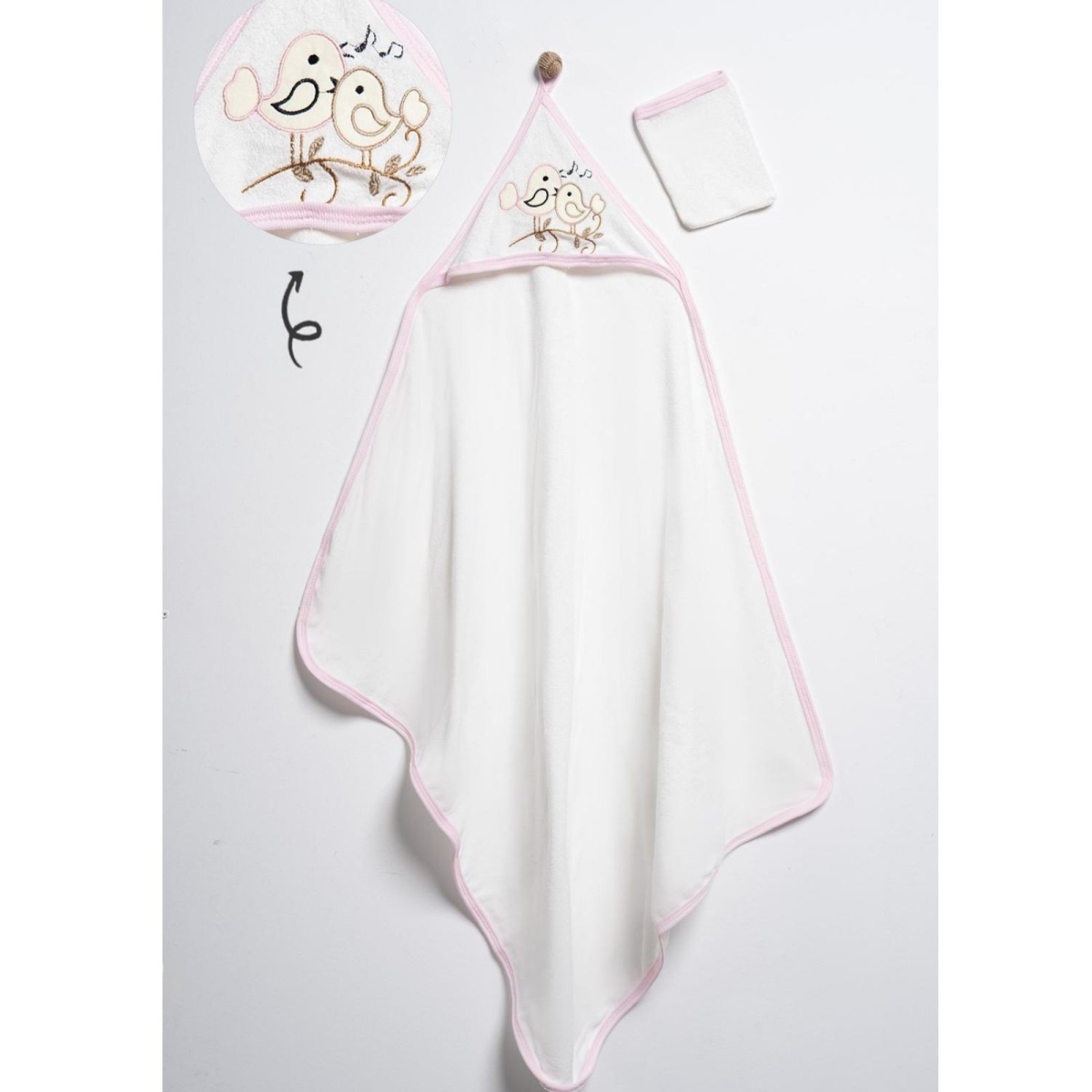 GÜLÜNCE BABY 3102-UNISEX 1/18 AY KUŞ NAKIŞLI HAVLU SİLGİ