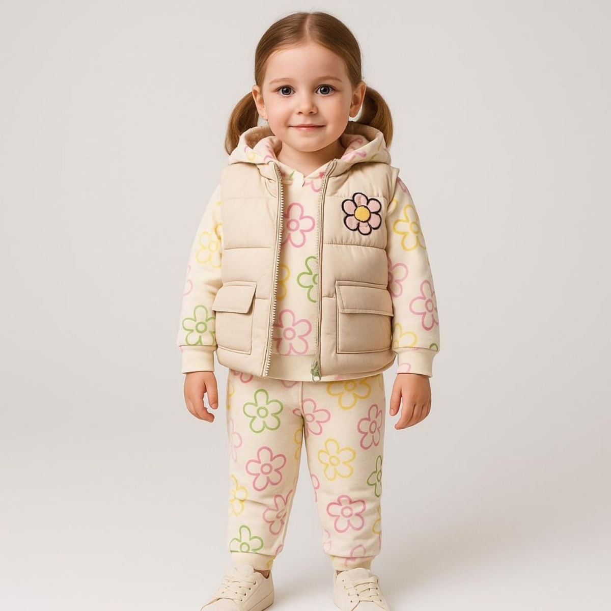 HİPPIL 5175-KIZ 6/18 AY ÇİÇEKLİ 3 LÜ TAKIM 