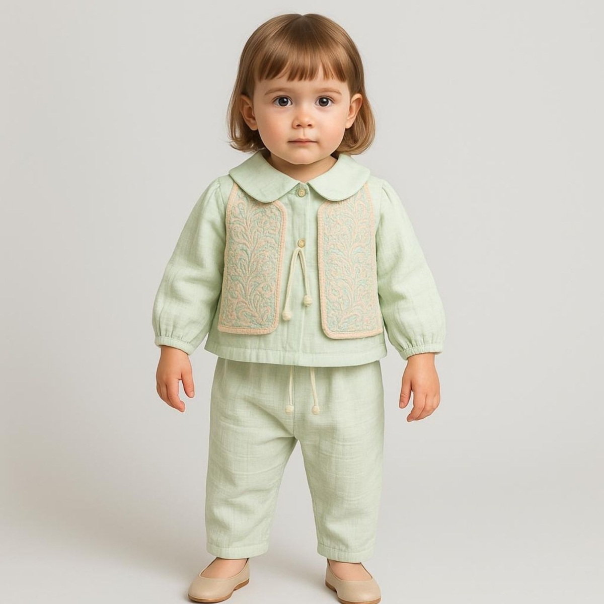 HİPPIL 5206-KIZ 6/18 AY İPLİ YELEKLİ 3 LÜ TAKIM