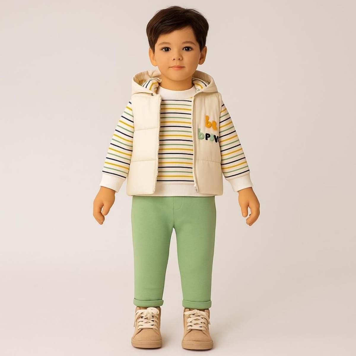 HİPPIL 5210-ERKEK 6/18 AY BRAVE NAKIŞ YELEKLİ 3 LÜ TAKIM