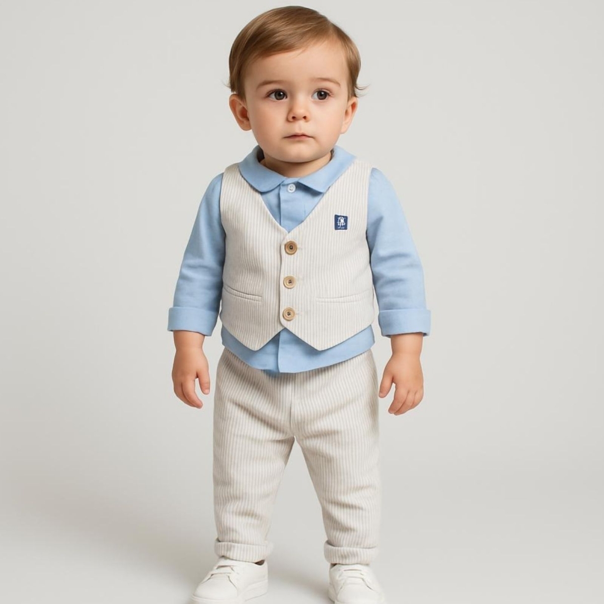 HİPPIL 5211-ERKEK 6/18 AY ÇİZGİLİ YELEKLİ 3 LÜ TAKIM