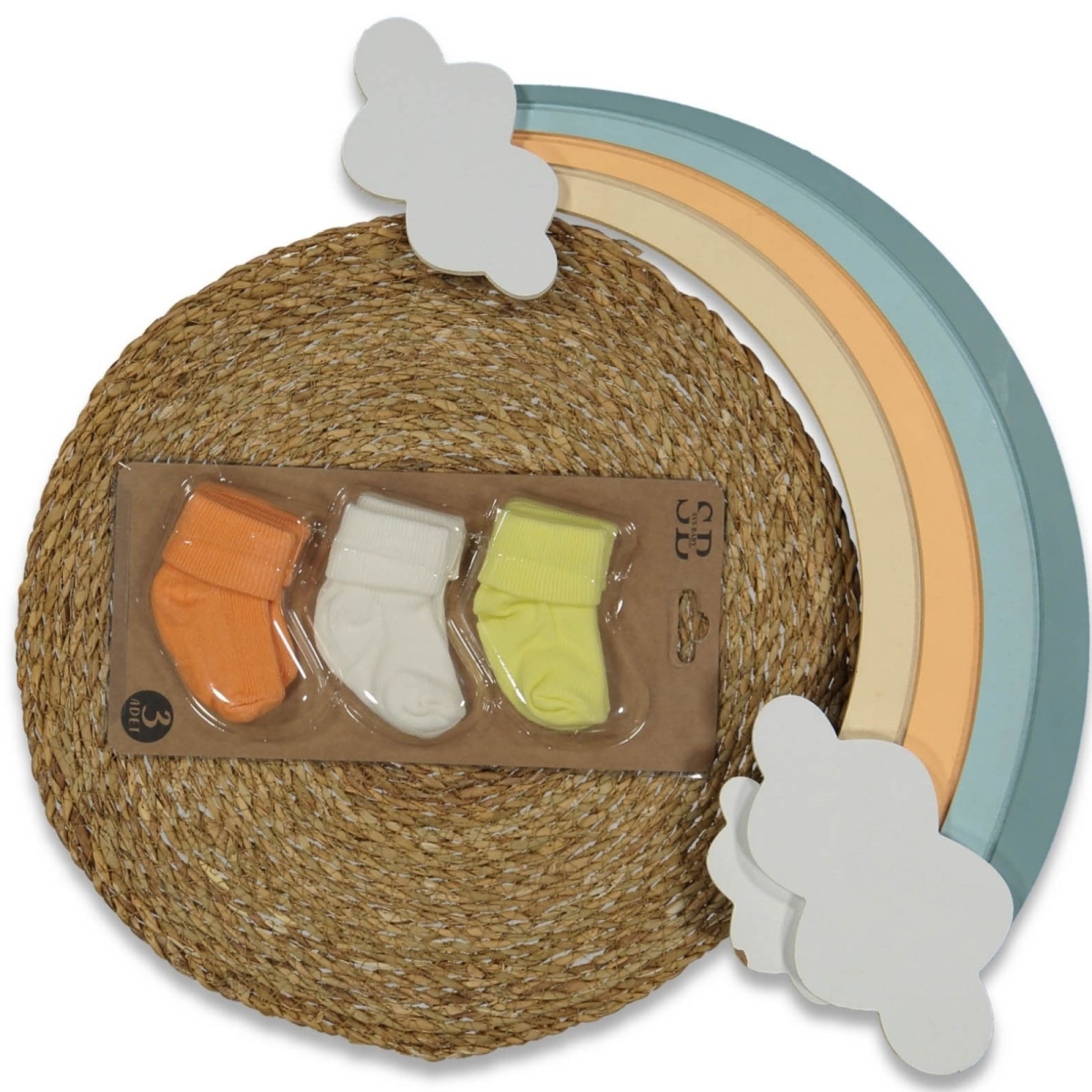 ICON SVS BABY 2001-BEBE 1/9 AY 12Lİ PVC KOMED NEW BORN ÇORAP