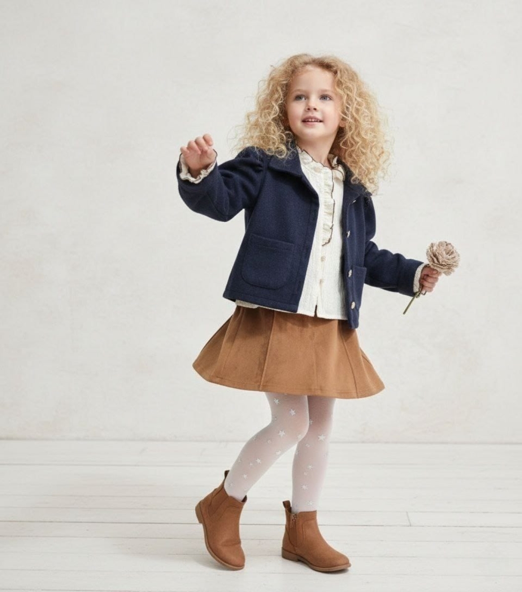 KAŞE CEKETLİ SÜET KAHVE ETEKLİ 3'LÜ TAKIM