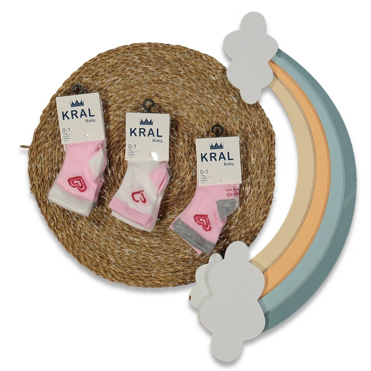 KIZ 0/1 YAŞ 3LÜ ASKILI  KARIŞIK DESENLİ KUTULU ÇOR