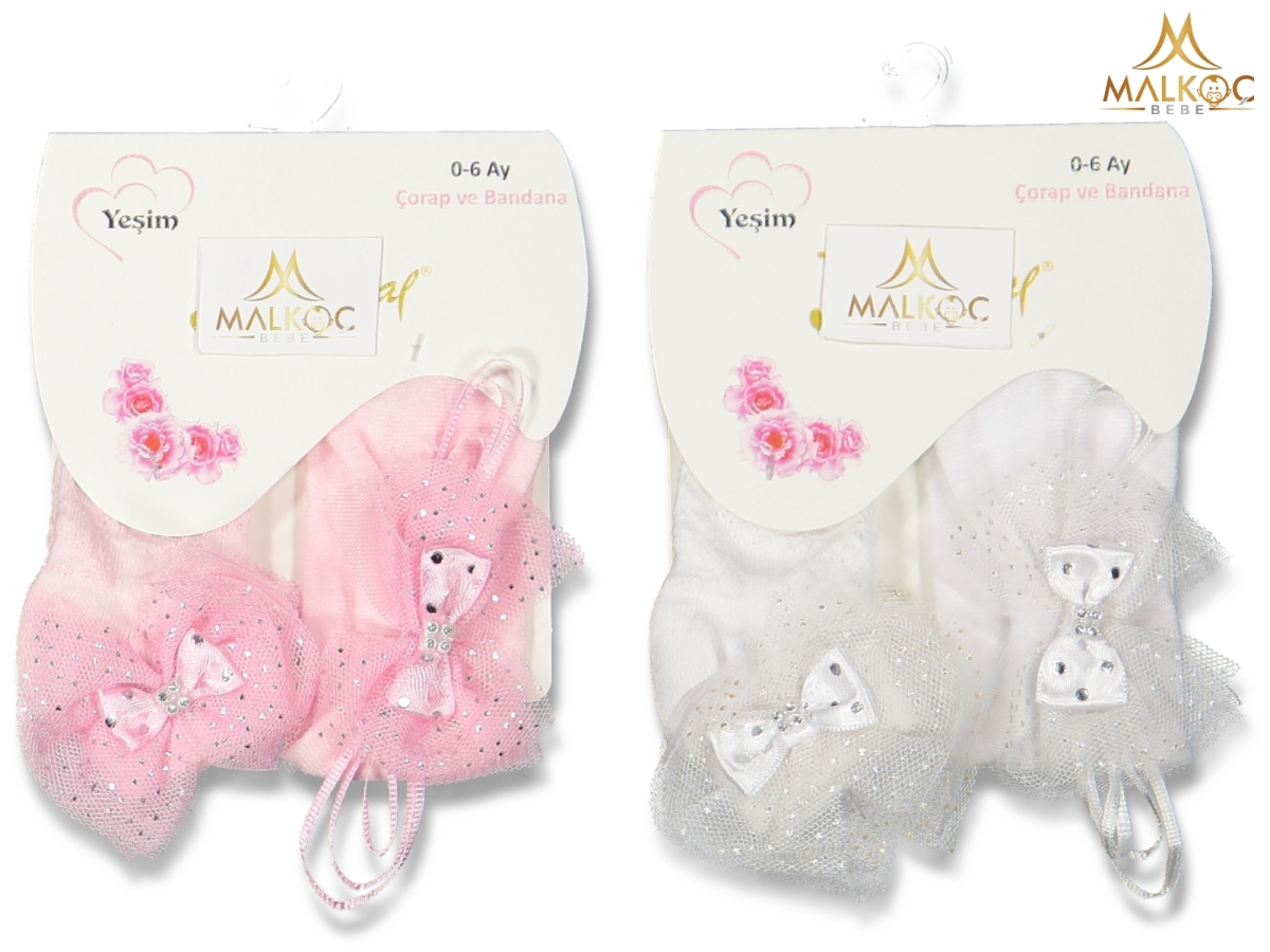 KIZ 0/6 AY 12 Lİ BANDANA VE ÇORAP