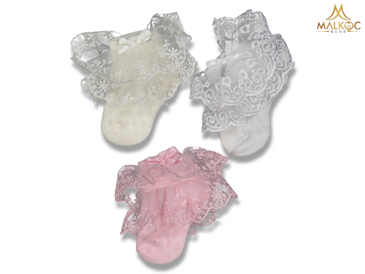 KIZ 0/6 AY İNCİ 12 Lİ DANTELLİ ÇORAP