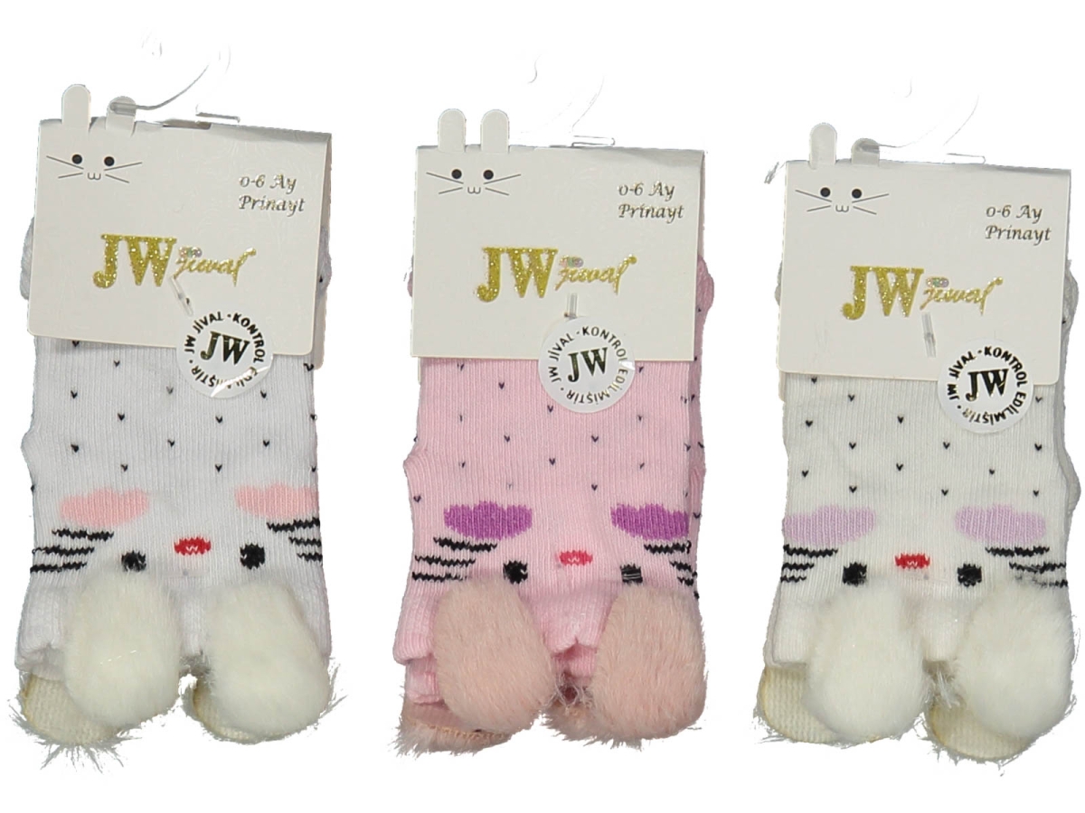 KIZ 0/6 AY 12 Lİ KULAKLI ÇORAP