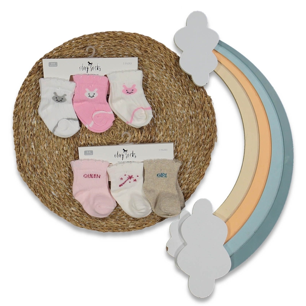 KIZ 0/6 AY NEWBORN 3LÜ KARTON ÇORAP