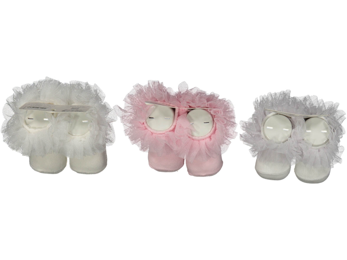 KIZ 0/6 AY NEWBORN AYAKLI AKSESUARLI TÜLLÜ ÇORAP