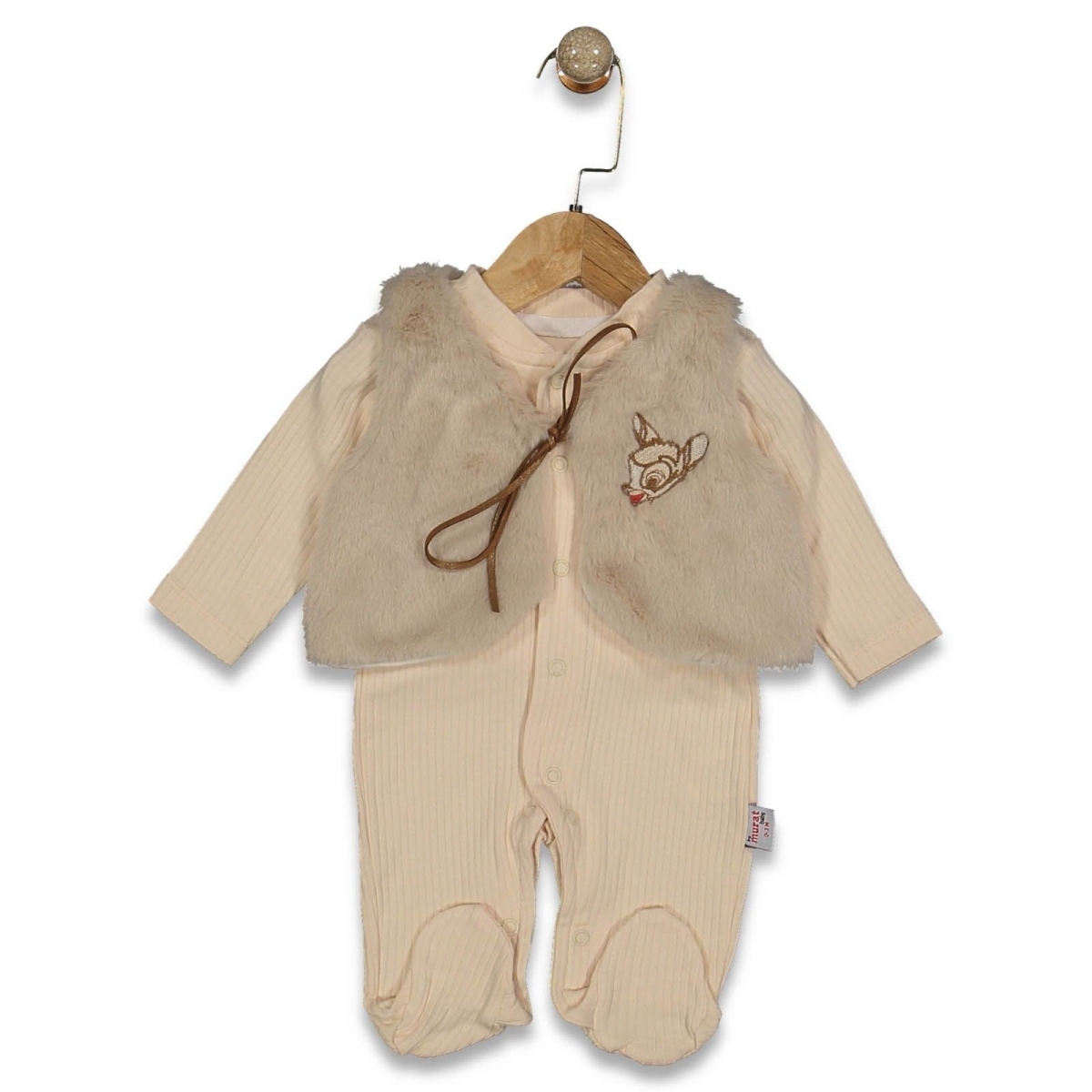 KIZ 0/6 AY YELEĞİ CEYLAN İŞLEMELİ TULUM