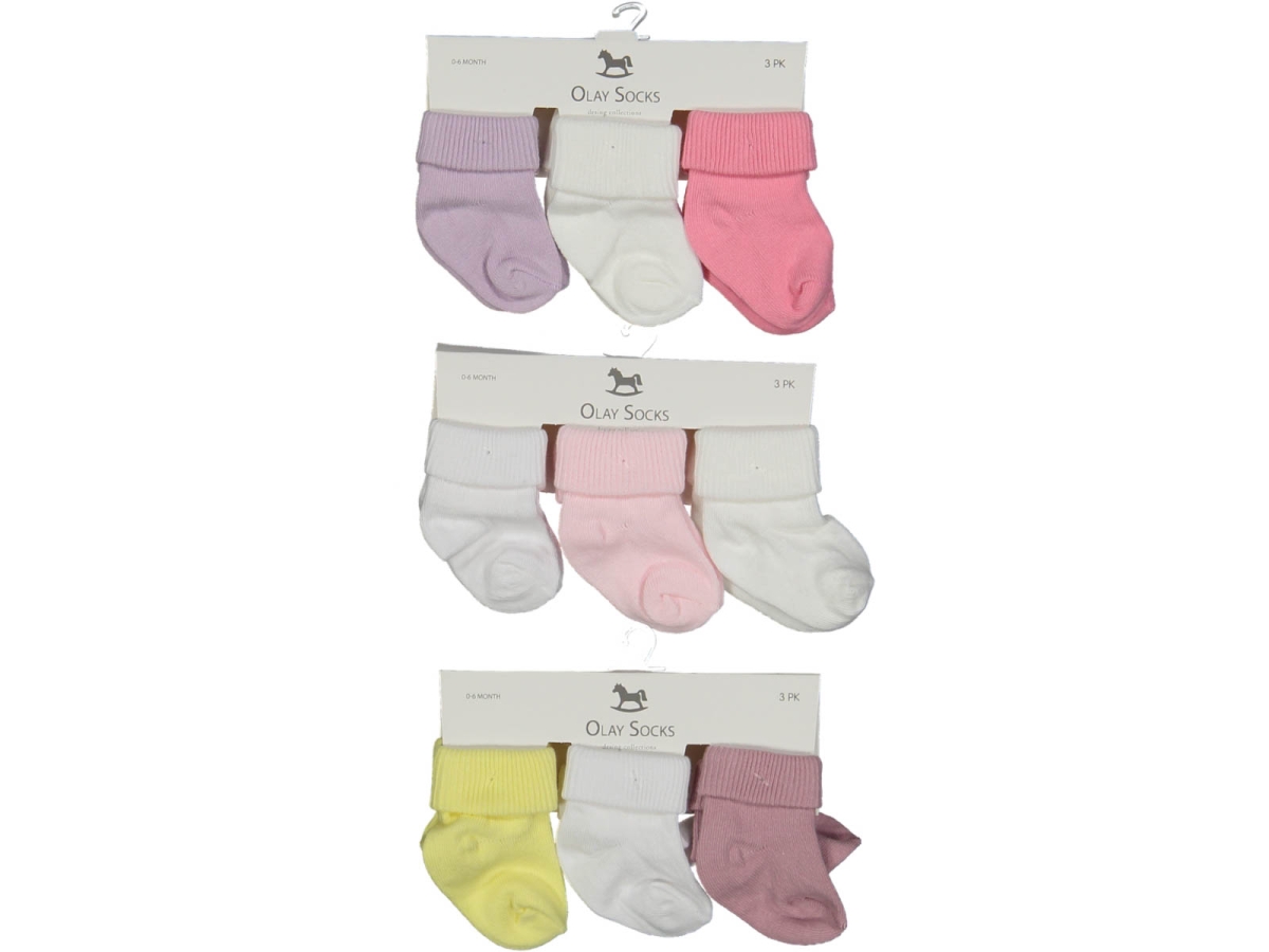 KIZ 0/6 DÜZ RENK KIVRIK 3 LÜ KUTULU SOKET ÇORAP