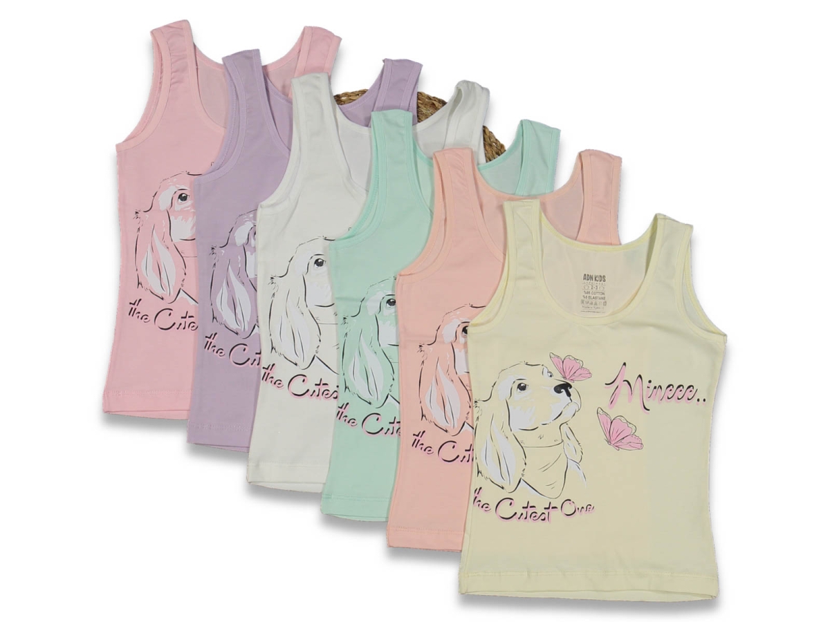 KIZ 10/11 YAŞ GENİŞ ASKILI BASKILI ATLET