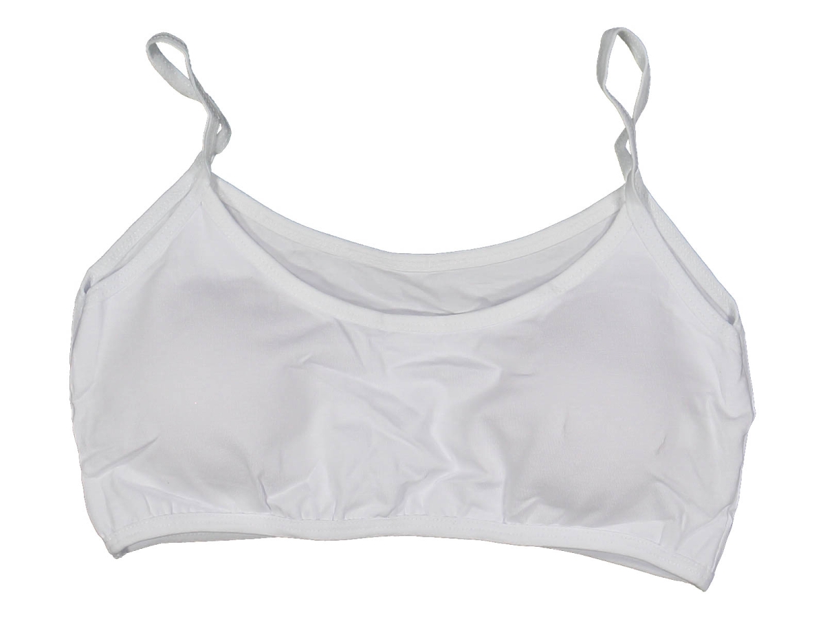 KIZ 10/11 YAŞ İP ASKI DÜZ RENK BEYAZ BÜSTİYER