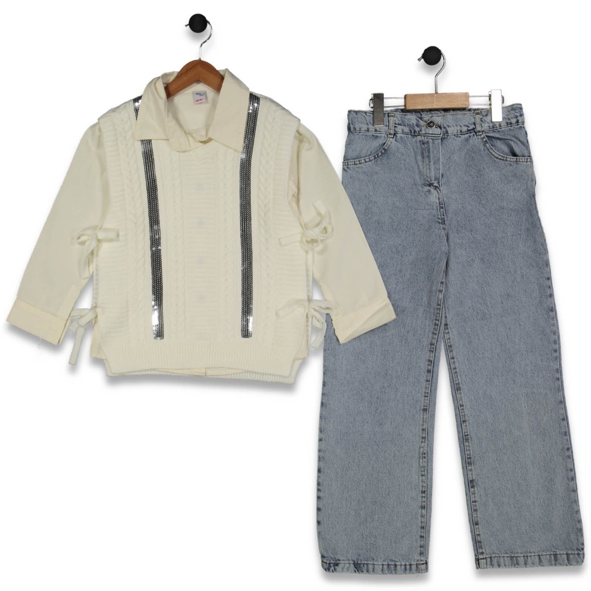 KIZ 10/13 YAŞ TRİKO HIRKALI 3 LÜ TAKIM