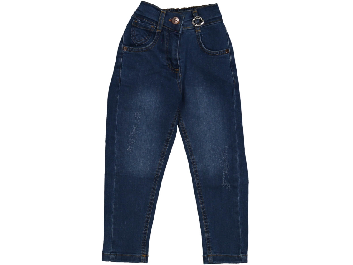 KIZ 10/15 YAŞ FULARLI KOT PANTOLON