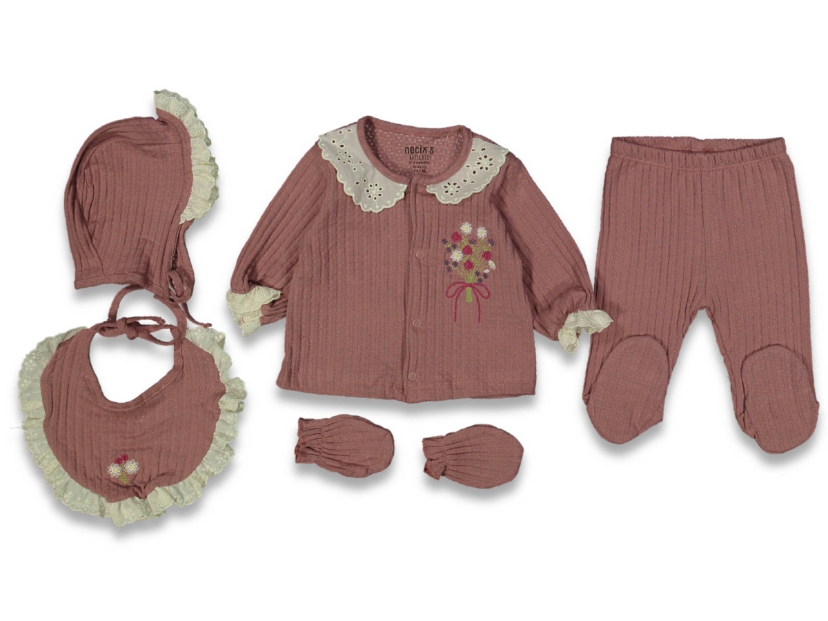 KIZ 1/1 AY BUKET FİSTO YAKALI ÖZGÜN 5Lİ SET