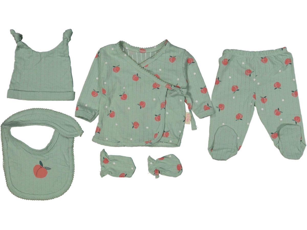 KIZ 1/1 AY EMDEN ŞEFTALİ BASKILI 5Lİ SET