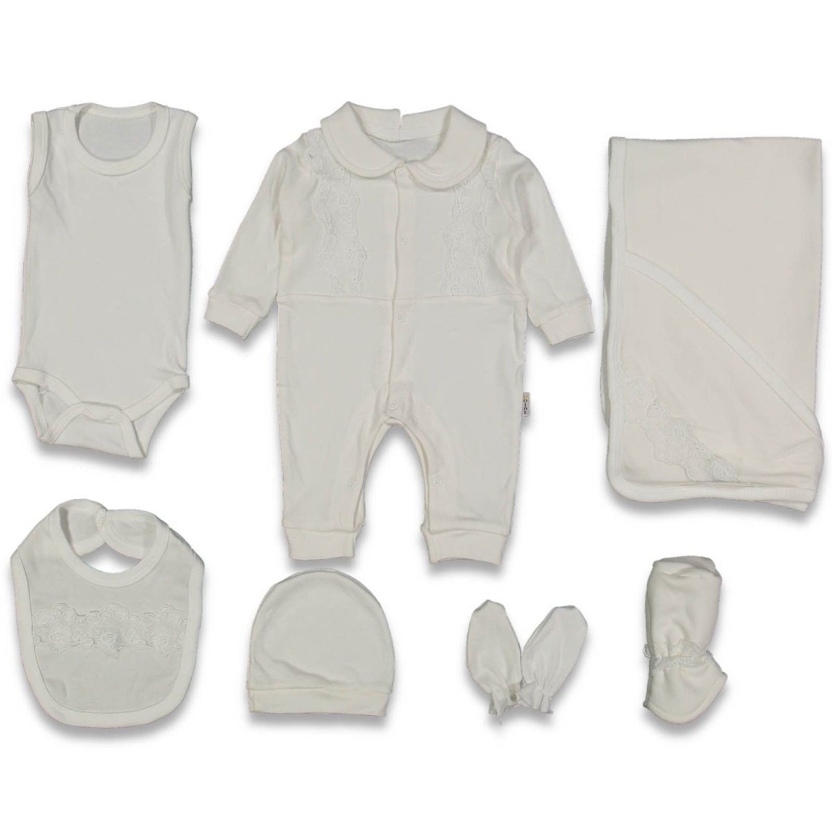 KIZ 1/1 AY OMUZ DANTELLİ 7 Lİ SET