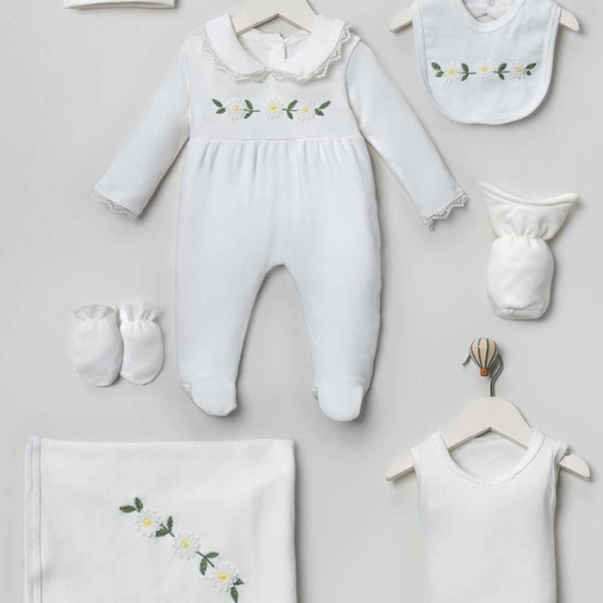 KIZ 1/1 AY PAPATYA DESENLİ 7 Lİ SET