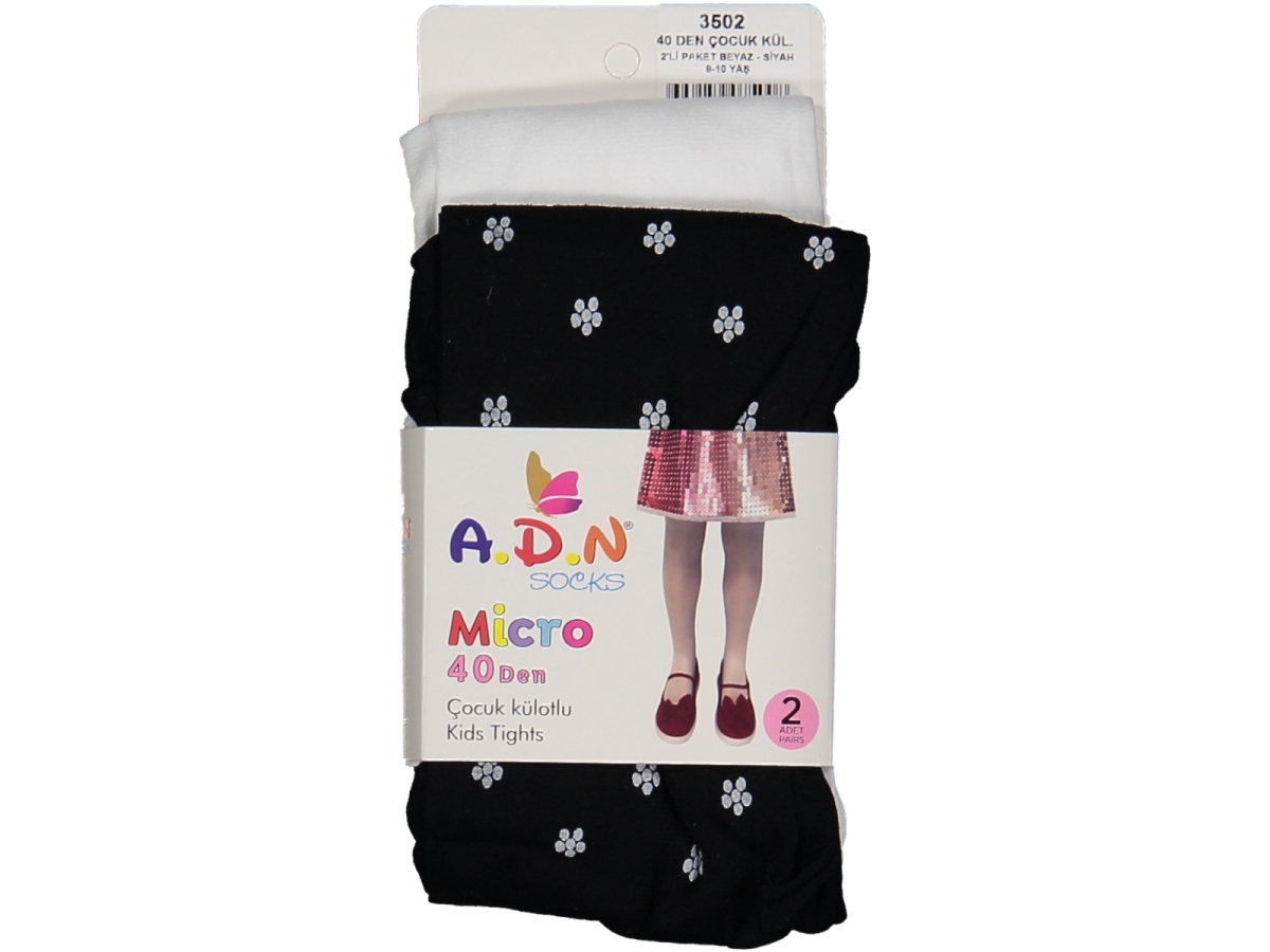 KIZ 11/13 YAŞ 40 DENYE İKİLİ KÜLOTLU ÇORAP