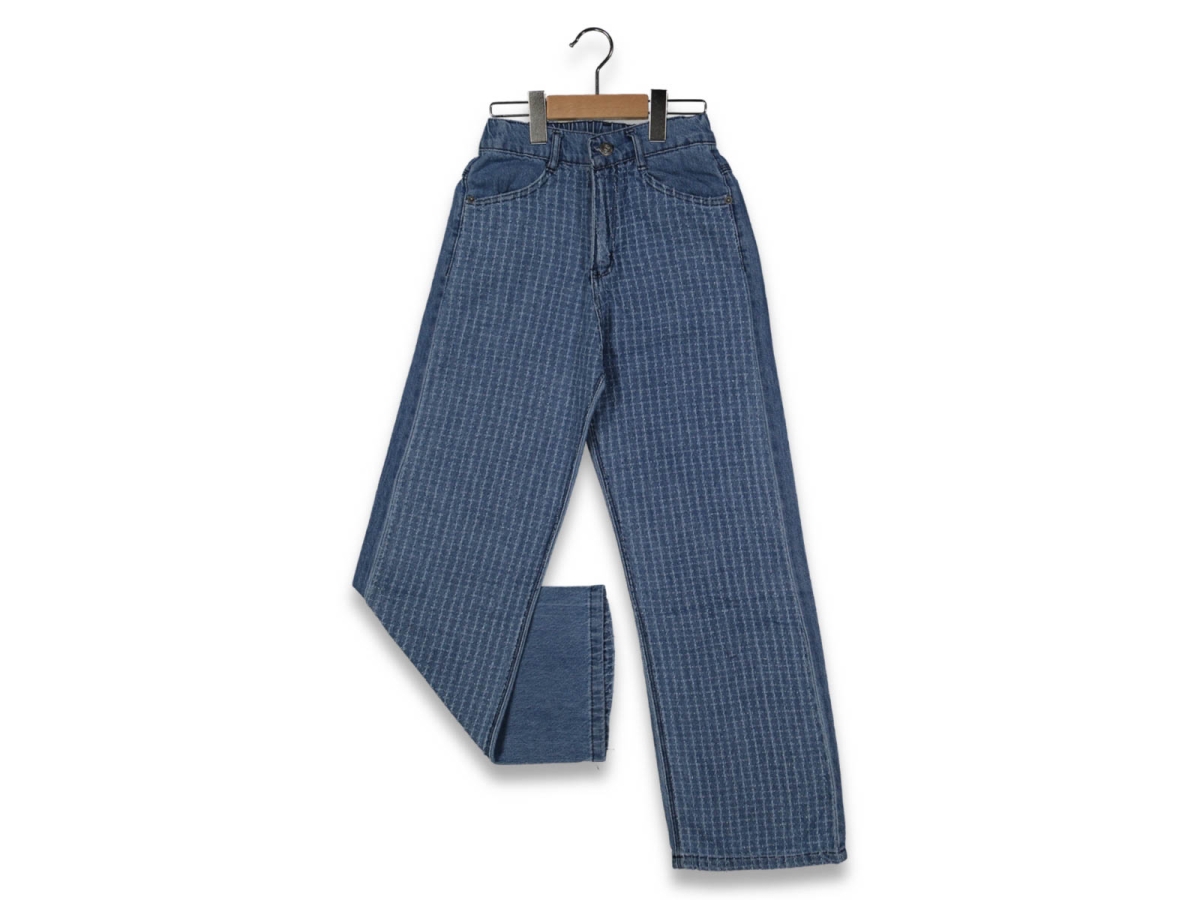 KIZ 11/15 YAŞ WKL LAZERLİ  MAVİ PANTOLON