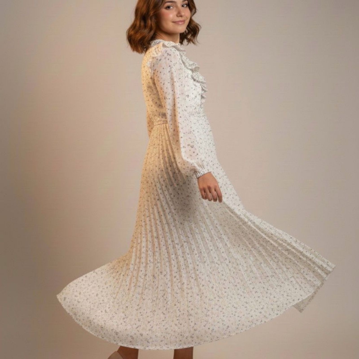 KIZ 11/16 YAŞ TÜNELLİ OMUZDAN FIRFIRLI DESENLİ MİL