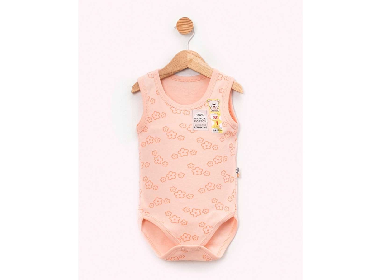 KIZ 12 Ay,18 Ay,24 Ay,3 Yaş CICEK BASKILI KOLSUZ B