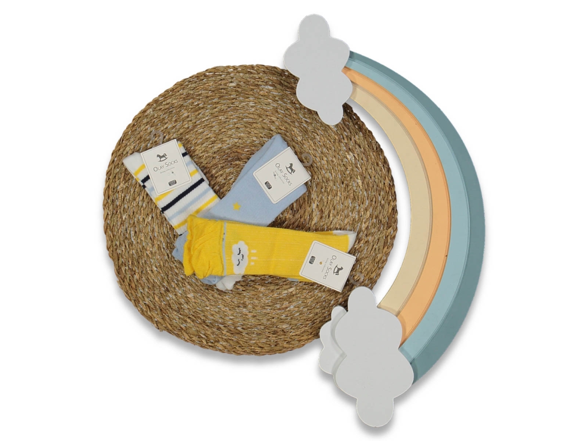 KIZ 1/2 YAŞ  BULUTLU DİZ ALTI ÇORABI