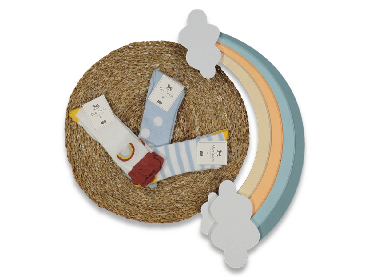 KIZ 1/2 YAŞ  GÖK KUŞAKLI DİZ ALTI ÇORABI