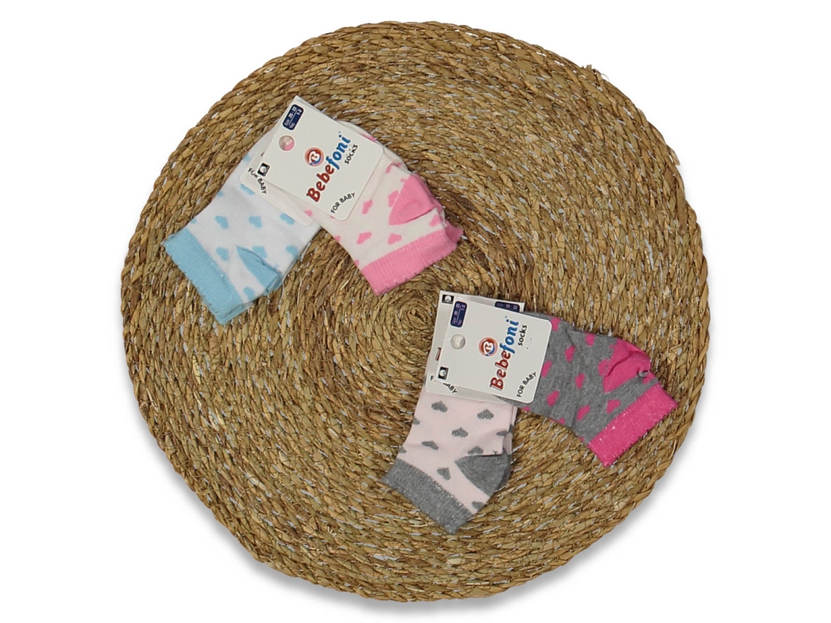 KIZ 1/2 YAŞ KARIŞIK DESENLİ SOKET ÇORAP