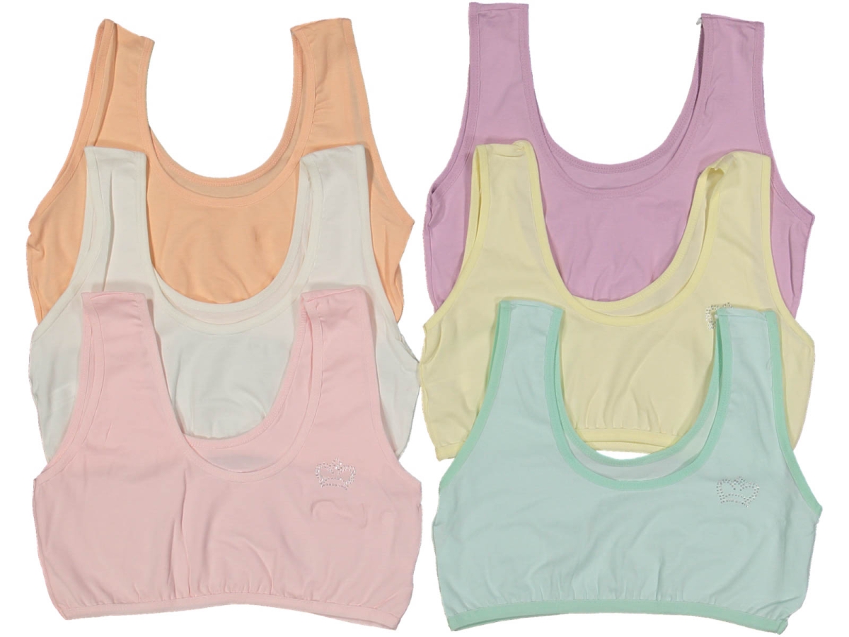 KIZ 12/13 YAŞ GENİŞ ASKI RENKLİ TAŞLI BÜSTİ