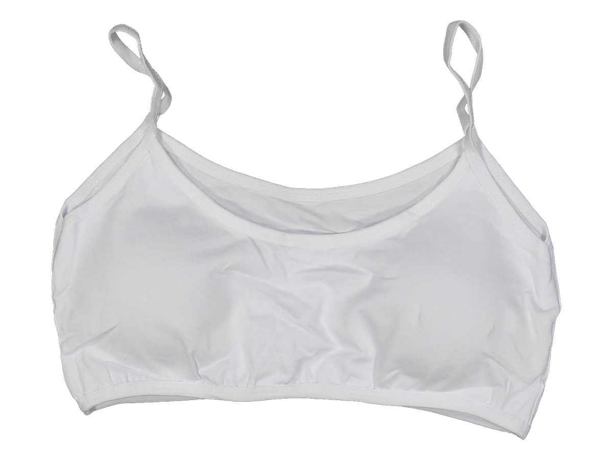 KIZ 12/13 YAŞ İP ASKI DÜZ RENK BEYAZ BÜSTİYER