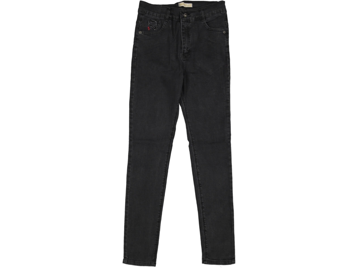 KIZ 12/16 YAŞ CEP KALP NAKIŞLI KOT PANTOLON