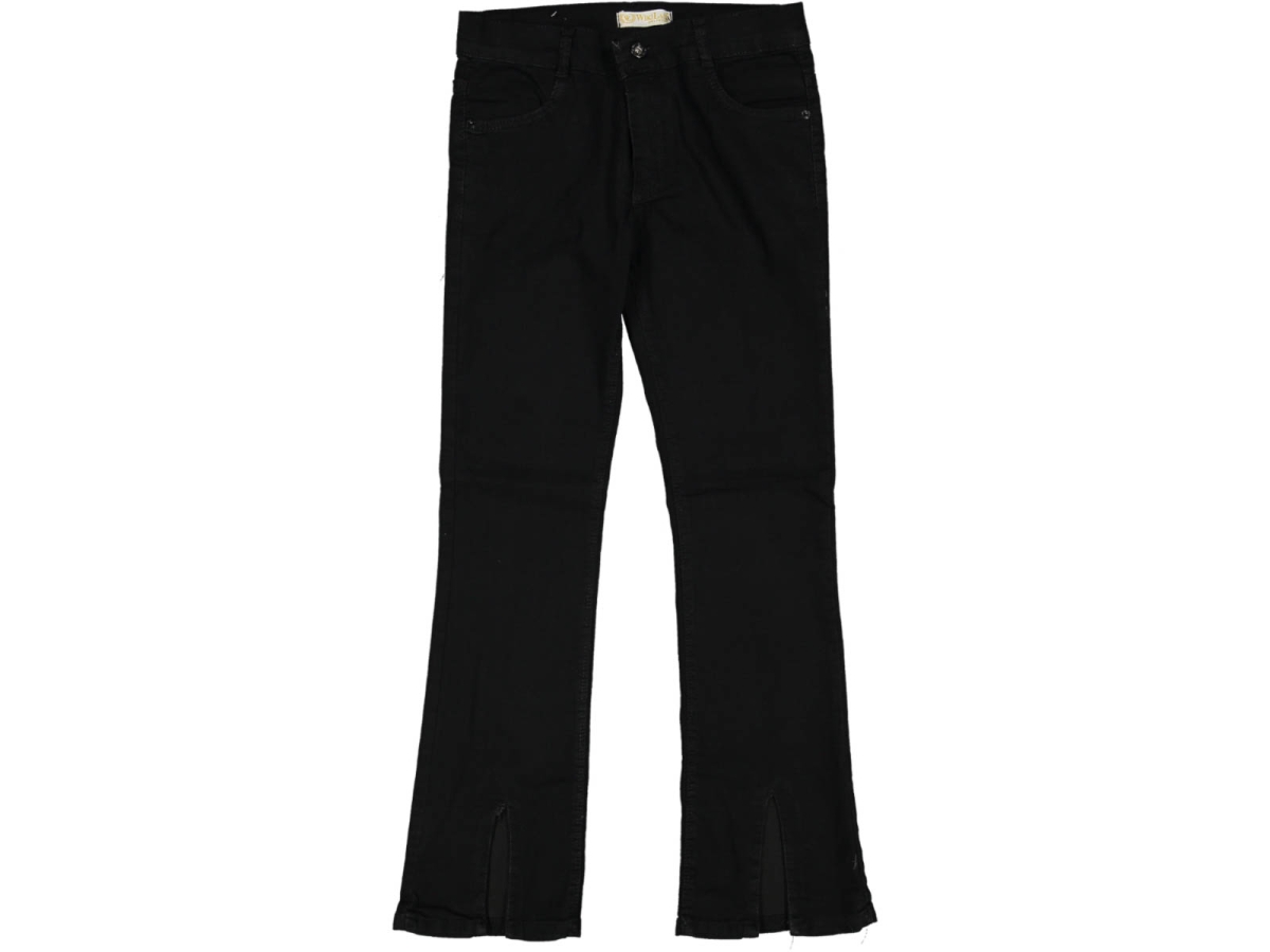 KIZ 12/16 YAŞ İSPANYOL PAÇA ÖNÜ YIRTMAÇLI GRİ KOT PANTOLON