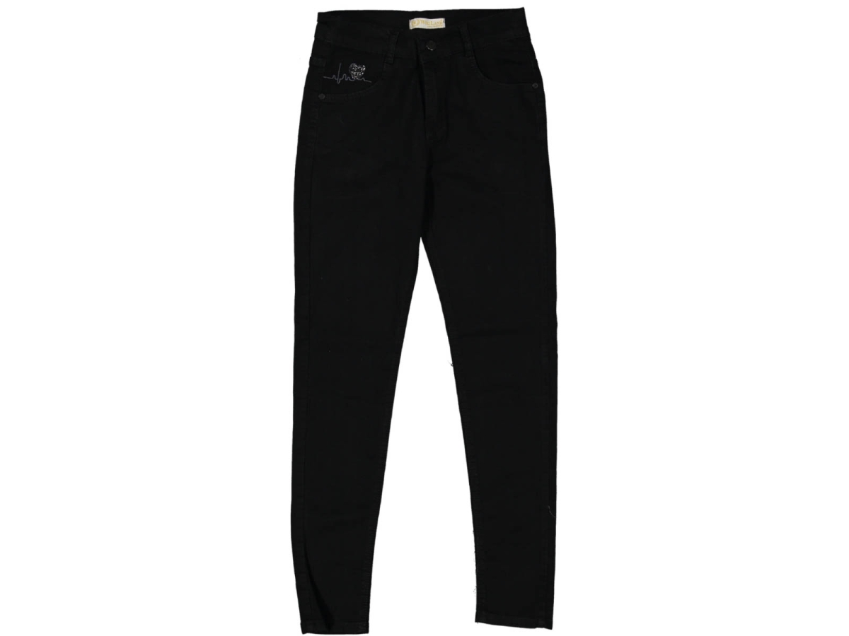 KIZ 12/16 YAŞ TAŞLI KALP NAKIŞLI KOT PANTOLON