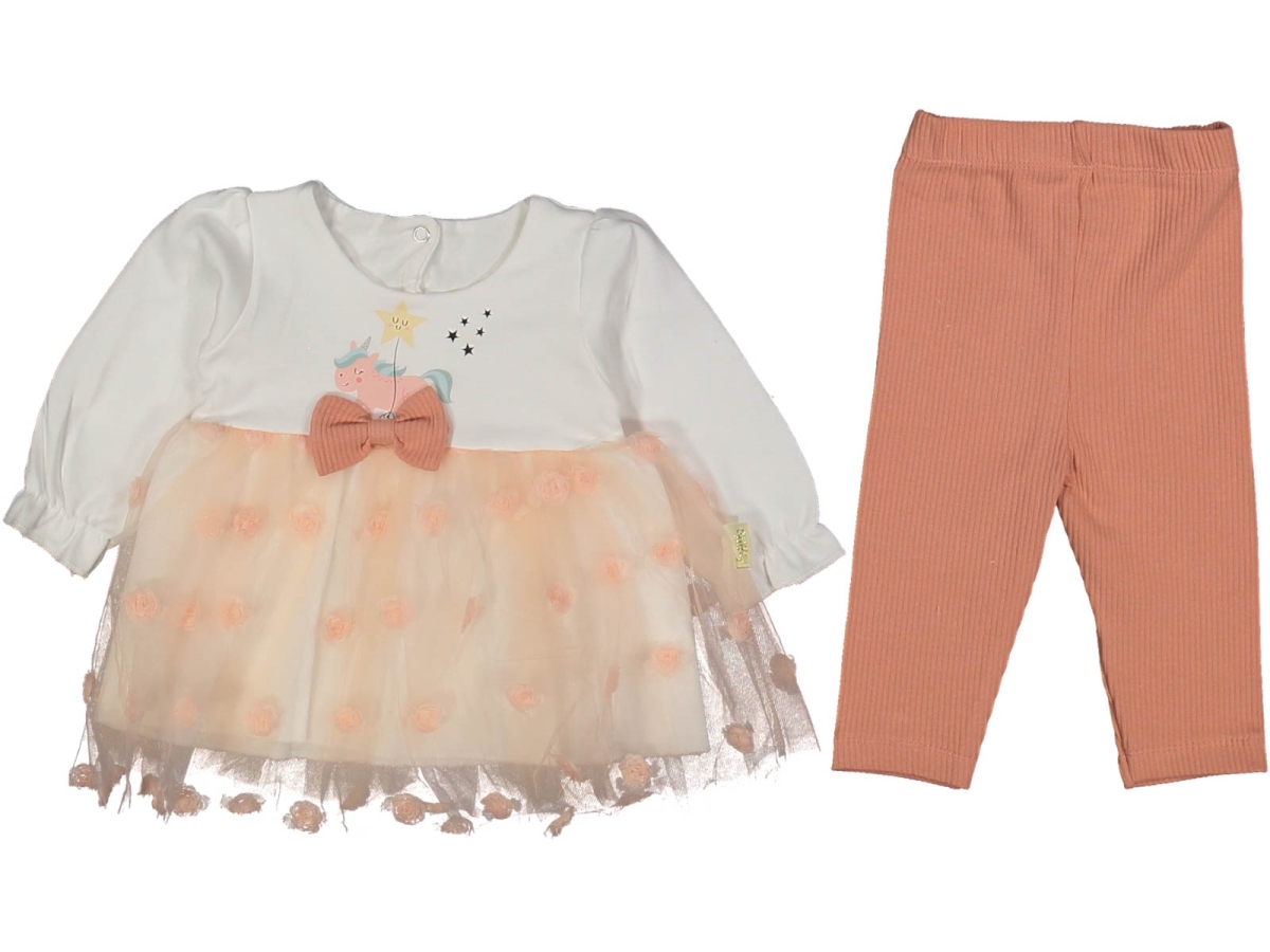 KIZ 12/24 AY UNİCORN BASKILI TÜLLÜ TAYTLI TK